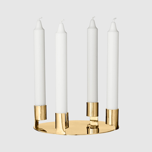 Bended candle 4 holder, Brass