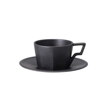 킨토 OCT 커피잔 컵 &amp; 소서 세트 220ml 블랙