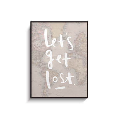 LET&#039;S GET LOST WORLD MAP PRINT